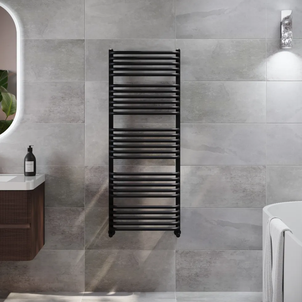 Toasty Nest Matt Black Heated Towel Rail