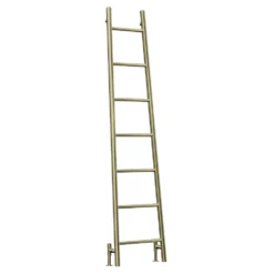 Toasty Oblique Brushed Brass Leaning Ladder Heated Towel Rail - 1800 x 500mm