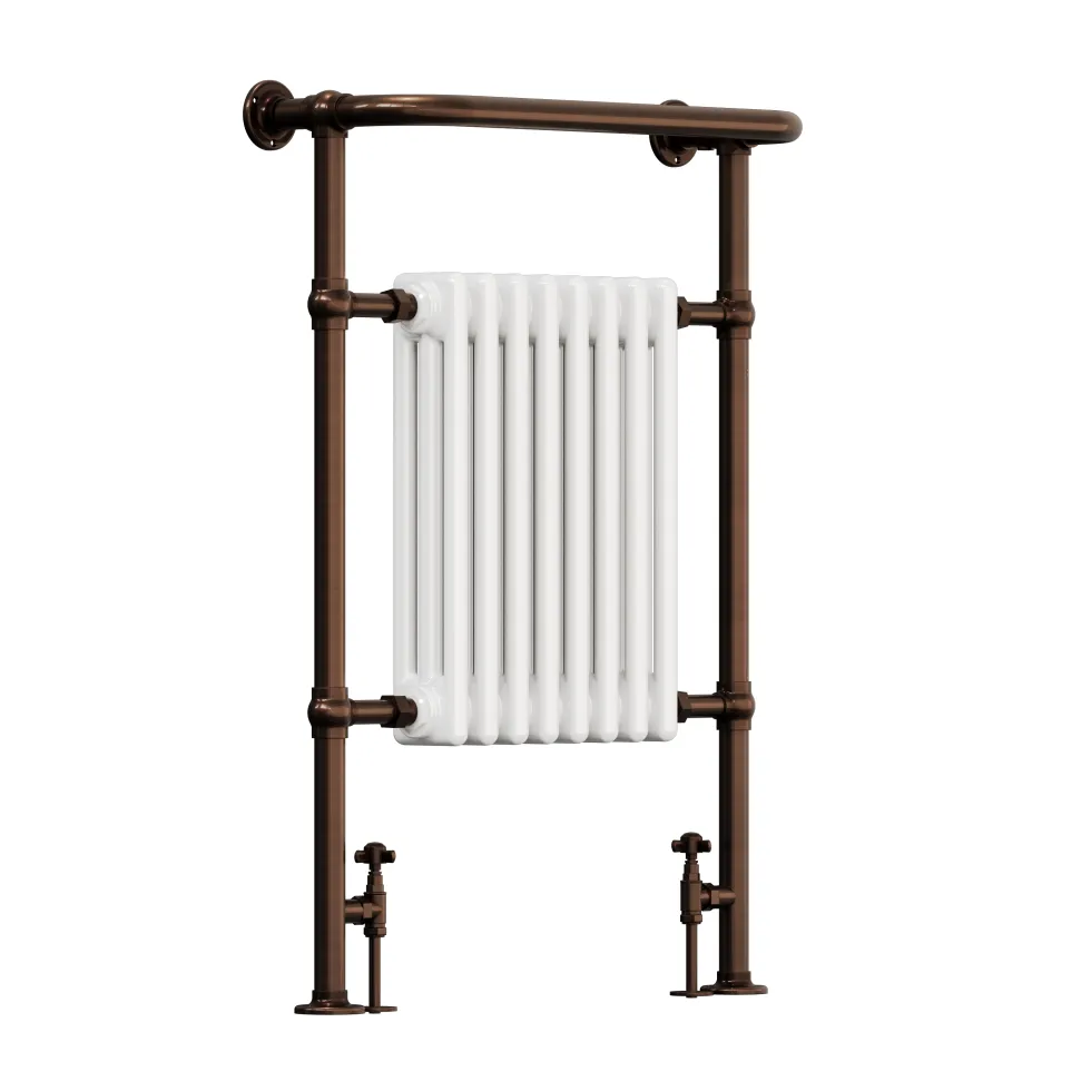 Toasty Penrose Antique Copper Traditional Heated Towel Rail - 965 x 675mm