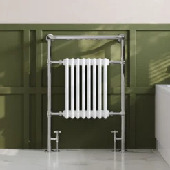 Toasty Penrose Chrome & White Traditional Heated Towel Rail