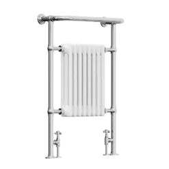 Toasty Penrose Chrome & White Traditional Heated Towel Rail