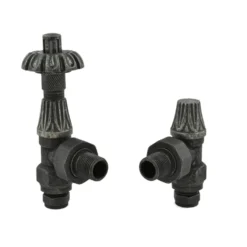 Toasty Pewter Traditional Metal Handle Angled Thermostatic Radiator Valve