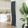 Toasty Plume Anthracite Vertical Wave Radiator - 1800 x 415mm