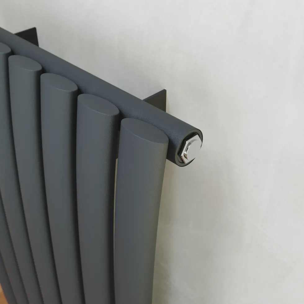 Toasty Plume Anthracite Vertical Wave Radiator - 1800 x 415mm