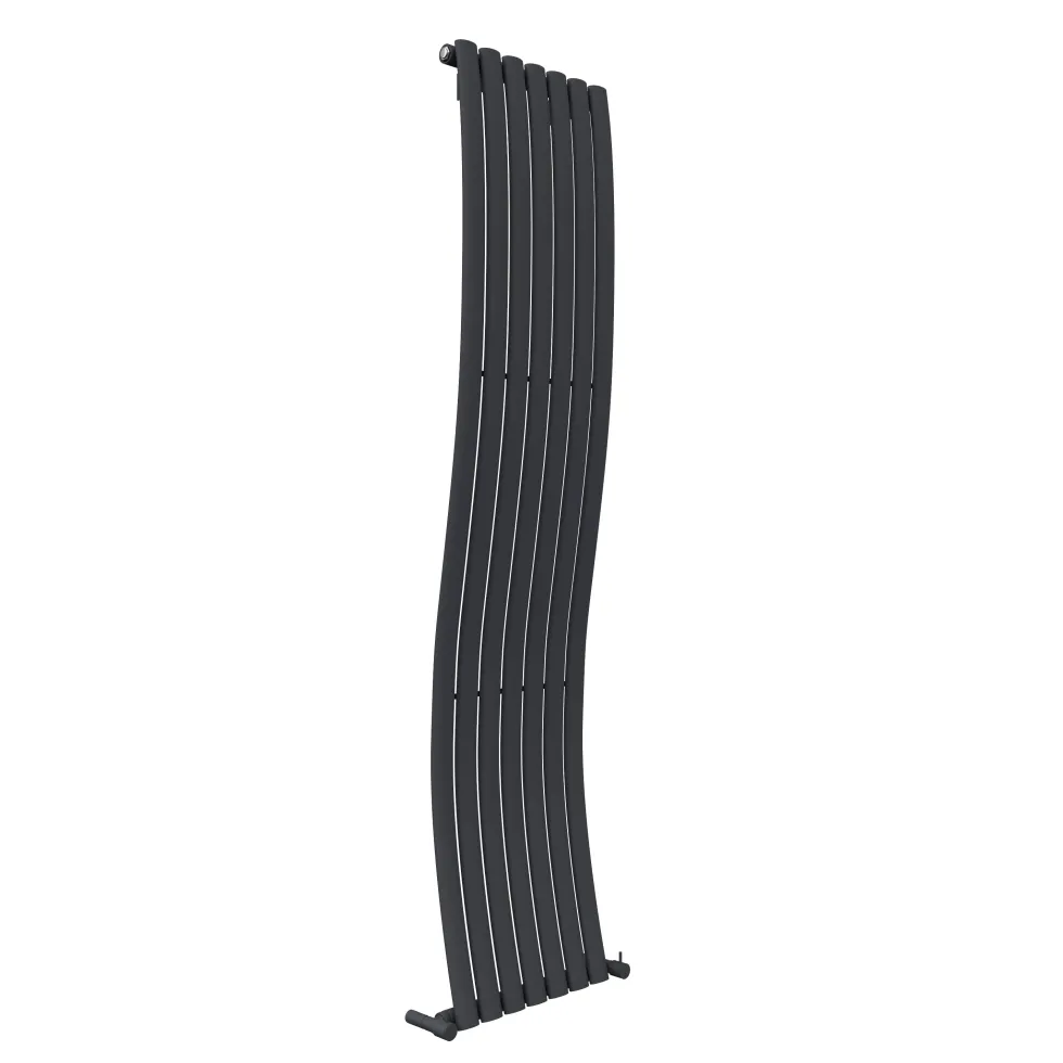 Toasty Plume Anthracite Vertical Wave Radiator - 1800 x 415mm