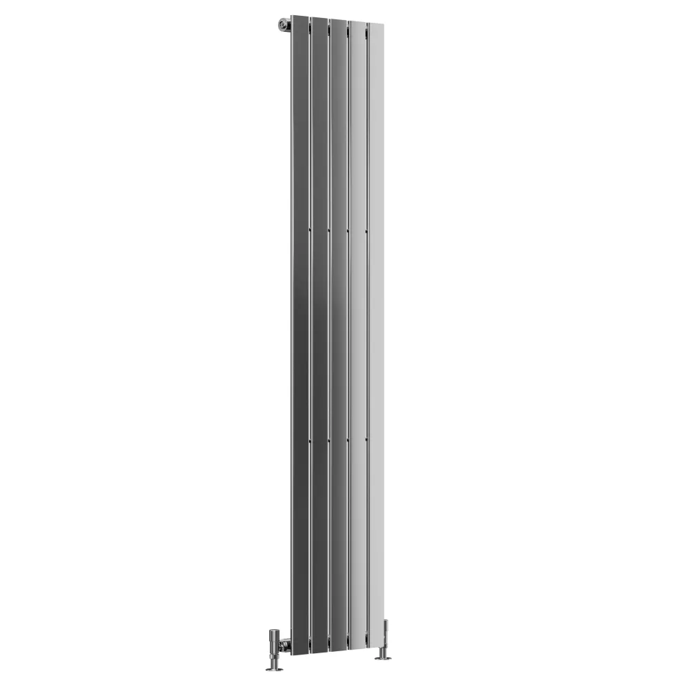 Toasty Radiance Chrome Single Flat Panel Vertical Radiator