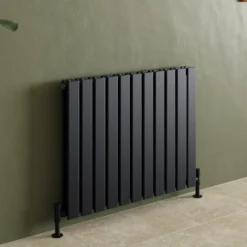 Toasty Radiance Matt Black Flat Panel Horizontal Radiator