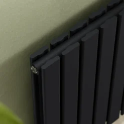 Toasty Radiance Matt Black Flat Panel Horizontal Radiator