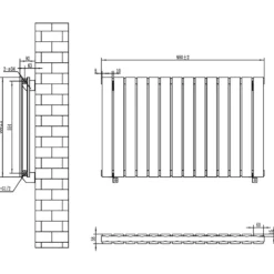Toasty Radiance Matt Black Flat Panel Horizontal Radiator