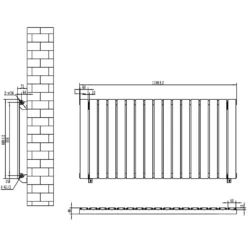Toasty Radiance Matt Black Flat Panel Horizontal Radiator