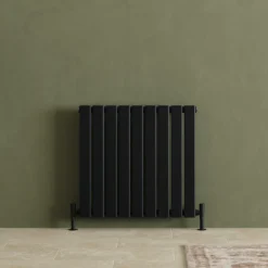 Toasty Radiance Matt Black Flat Panel Horizontal Radiator