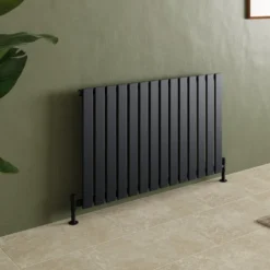 Toasty Radiance Matt Black Flat Panel Horizontal Radiator