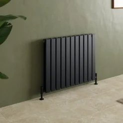 Toasty Radiance Matt Black Flat Panel Horizontal Radiator