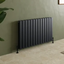 Toasty Radiance Matt Black Flat Panel Horizontal Radiator