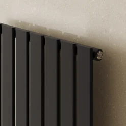 Toasty Radiance Matt Black Flat Panel Vertical Radiator