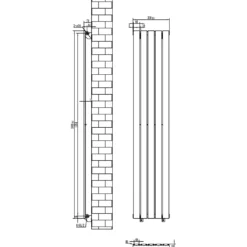 Toasty Radiance White Flat Panel Vertical Radiator