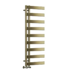 Toasty Retreat Brushed Brass Offset Heated Towel Rail