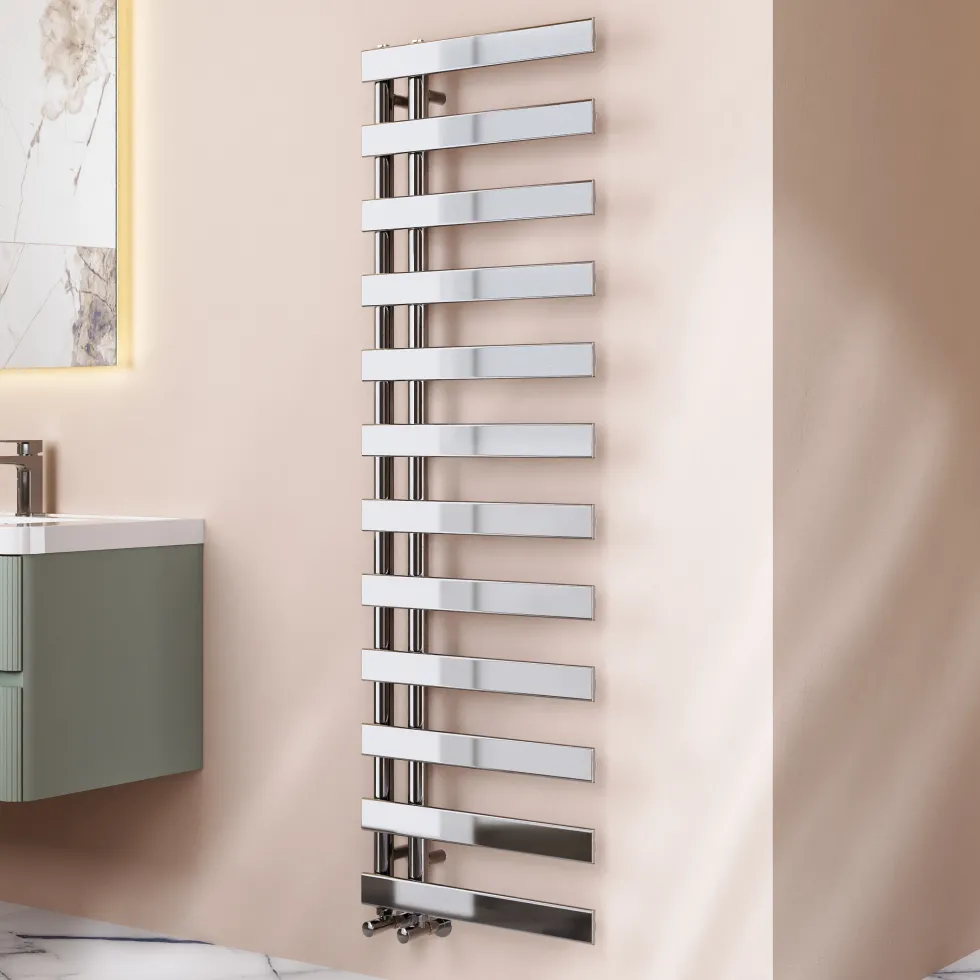 Toasty Retreat Chrome Offset Heated Towel Rail