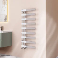 Toasty Retreat Chrome Offset Heated Towel Rail