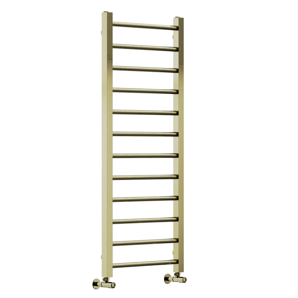 Toasty Rise Brushed Brass Heated Towel Rail