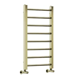 Toasty Rise Brushed Brass Heated Towel Rail
