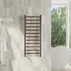 Toasty Rise Brushed Bronze Heated Towel Rail