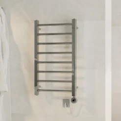 Toasty Rise Chrome Electric Heated Towel Rail with Heating Element
