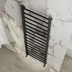 Toasty Rise Matt Black Heated Towel Rail