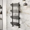Toasty Sanctuary Matt Black Heated Towel Rail - 1100 x 500mm