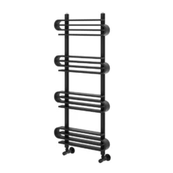 Toasty Sanctuary Matt Black Heated Towel Rail - 1100 x 500mm