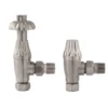 Toasty Satin Nickel Traditional Metal Handle Angled Thermostatic Radiator Valve