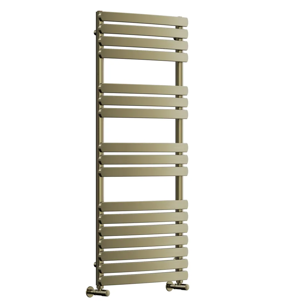 Toasty Solace Brushed Brass Curved Heated Towel Rail