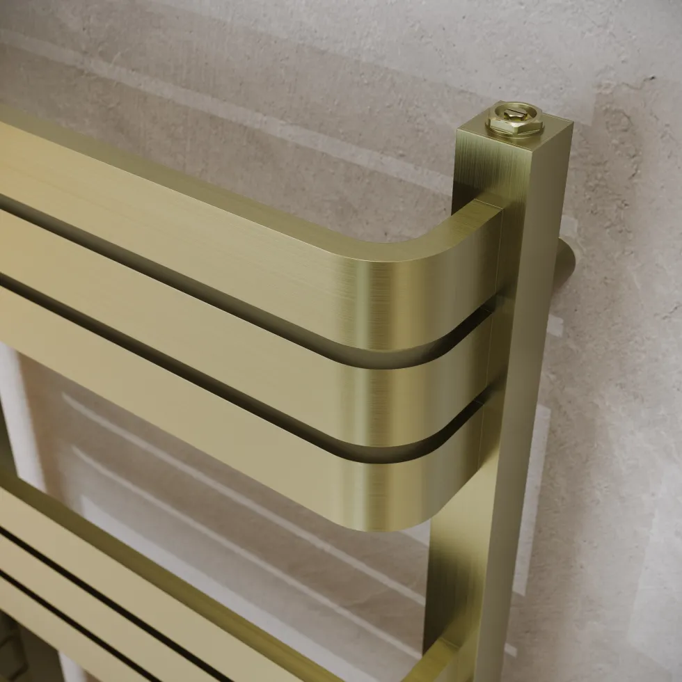 Toasty Studio Brushed Brass Heated Towel Rail - 1200 x 500mm