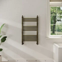 Toasty Vale Antique Brass Traditional Ladder Heated Towel Rail