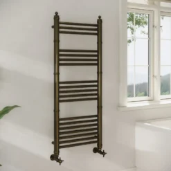 Toasty Vale Antique Brass Traditional Ladder Heated Towel Rail