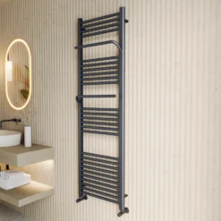 Toasty Wisp Anthracite Heated Towel Rail - 1600 x 500mm