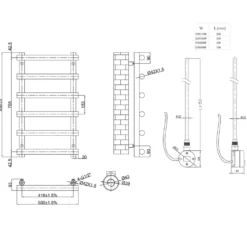 Toasty Yarrow Brushed Brass Electric Heated Towel Rail with Heating Element