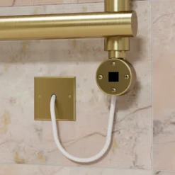 Toasty Yarrow Brushed Brass Electric Heated Towel Rail with Heating Element