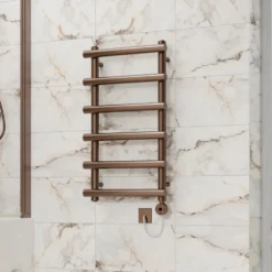 Toasty Yarrow Brushed Bronze Electric Heated Towel Rail with Heating Element