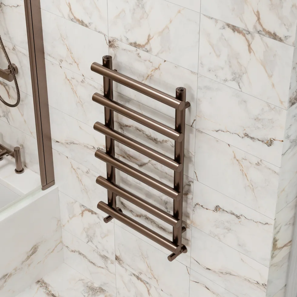 Toasty Yarrow Brushed Bronze Heated Towel Rail