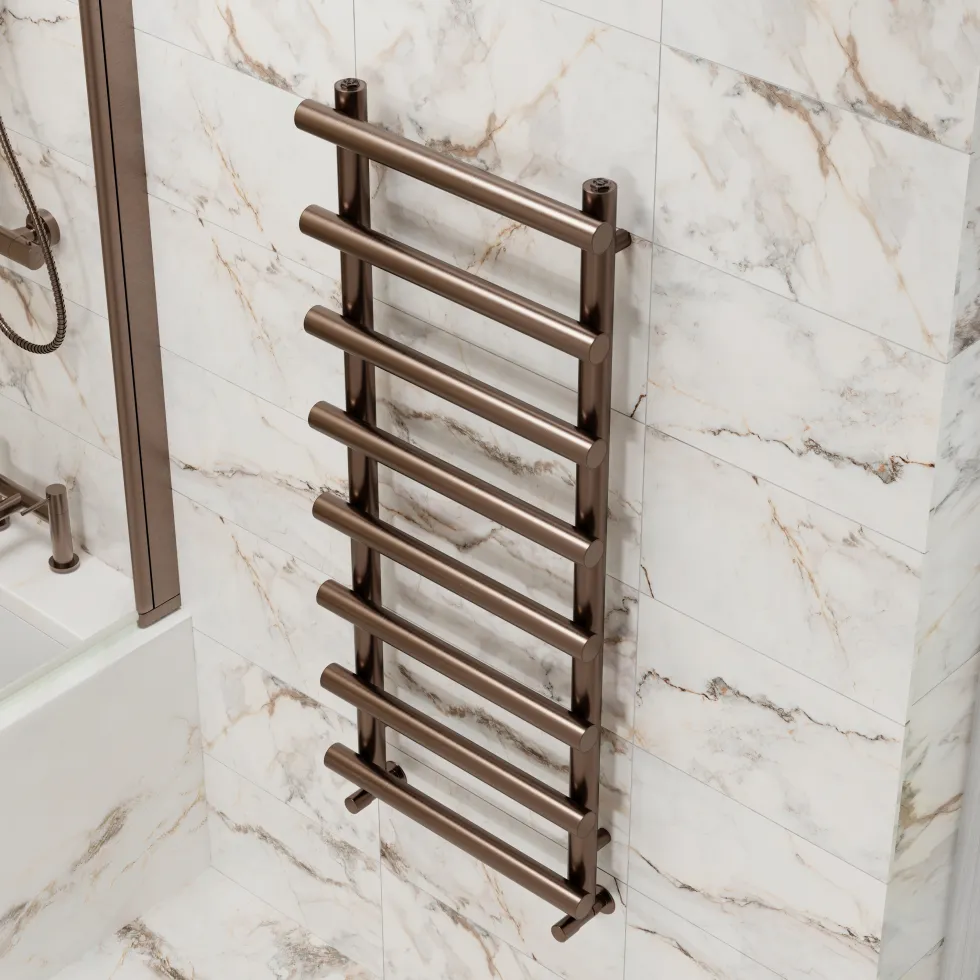 Toasty Yarrow Brushed Bronze Heated Towel Rail