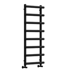 Toasty Yarrow Matt Black Heated Towel Rail