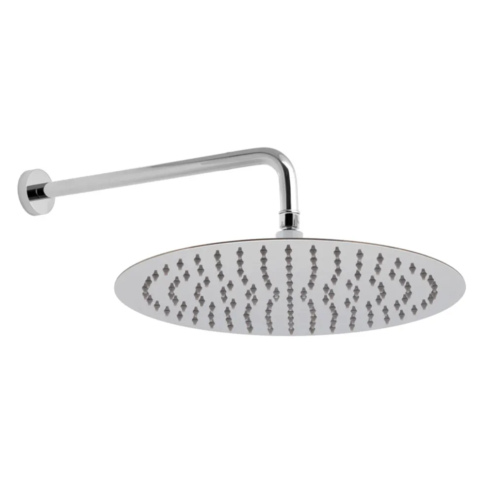 Vado Aquablade Slim Line Easy Clean Round Shower Head with Shower Arm (12")