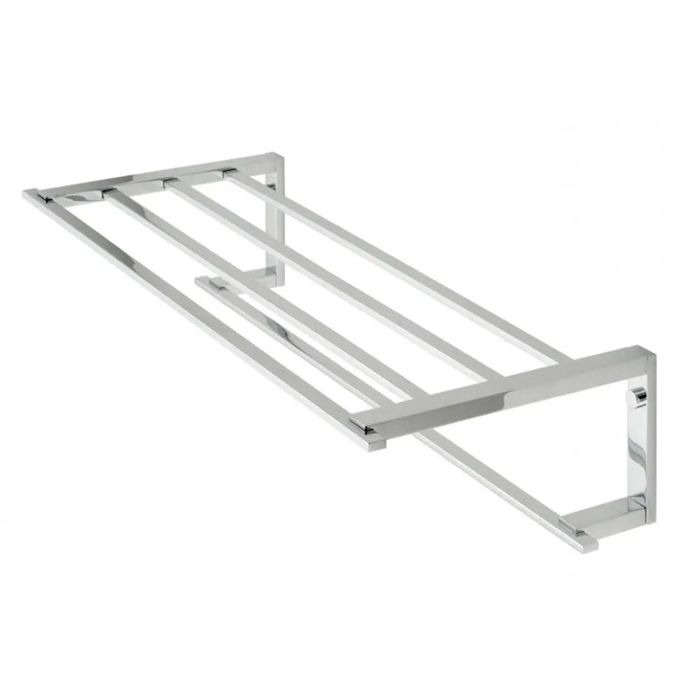 Vado Level Wall Mounted Towel Shelf with Robe Hooks 550mm (22")