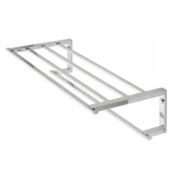 Vado Level Wall Mounted Towel Shelf with Robe Hooks 550mm (22")