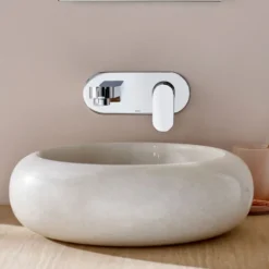 Vado Life Basin Mixer Single Lever With 200mm Spout With Oval Back Plate
