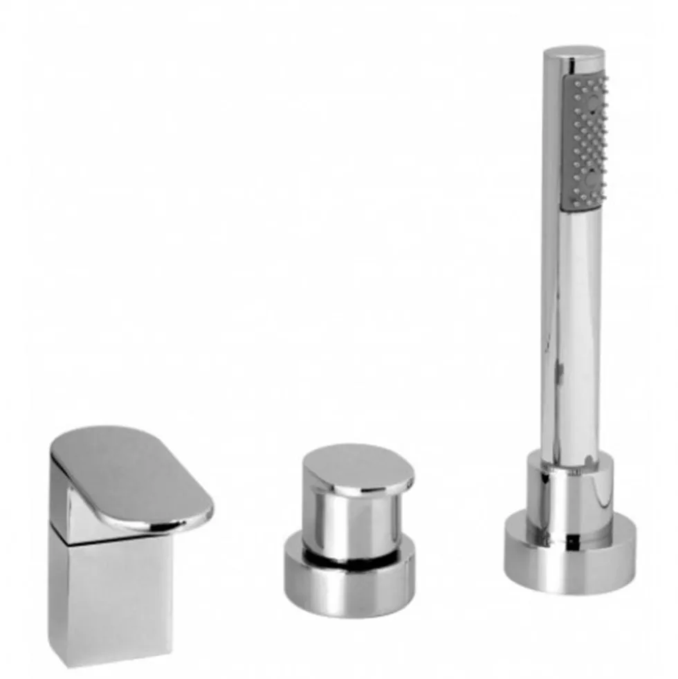Vado Life Deck Mounted Mixer Valve with 2-Way Diverter & Pull-Out Handset