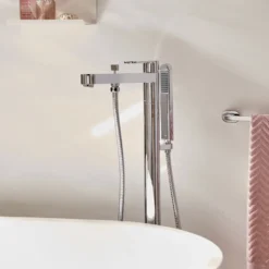 Vado Life Floor Mounted Bath Shower Mixer with Shower Kit