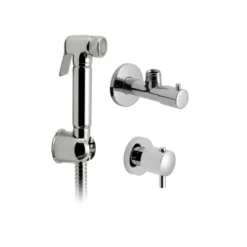 Vado Luxury Brass Shattaf Kit with Hose, Wall Bracket, Concealed Thermostatic Valve & Angle Valve