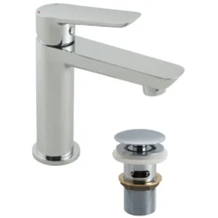 Vado Photon Single Lever Mini Mono Basin Mixer with Universal Clicker Waste